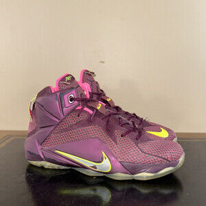 Nike Lebron 12 Double Helix Merlot Purple Pink 685181-600 Gradeschool Size 6.5Y